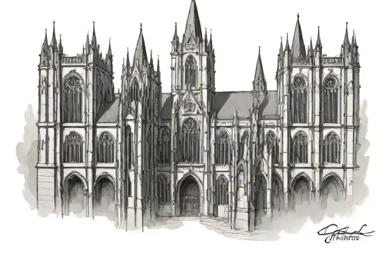 Gothic cathedral tattoo design idea