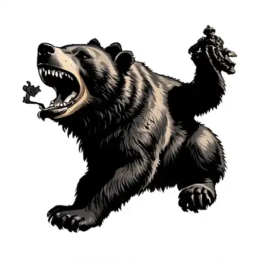 hertha bsc 1892 mixed with other berlin bear Victory Column tattoo design idea