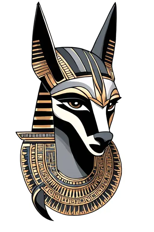 Anubis and Horus eye tattoo design idea