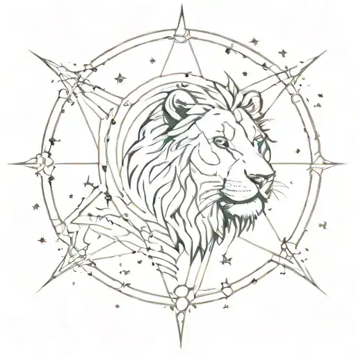 Leo star constellation tattoo design idea