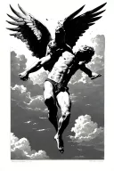 icarus falling from sky tattoo design idea