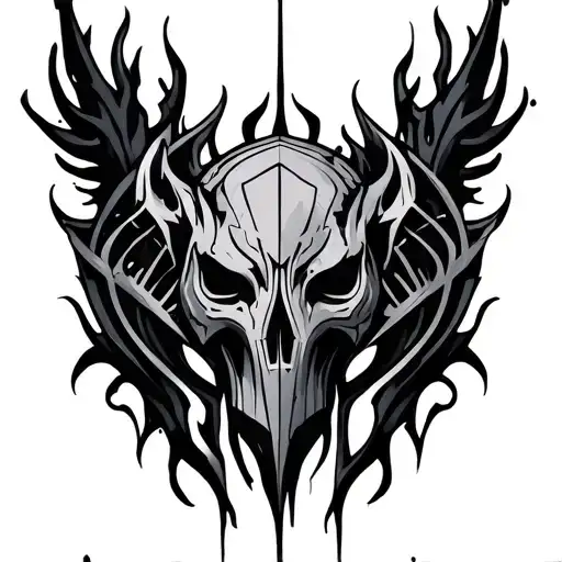 Black cyber sigil tattoos based tattoo design idea