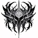 Black cyber sigil tattoos based tattoo design idea