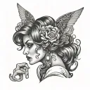 Prostitute tattoo design idea