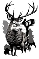 deer and pheasant hunting tattoo design idea