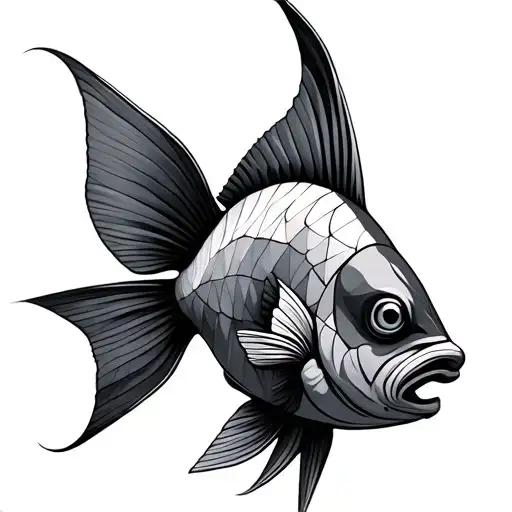 Geometric Fish tattoo design idea