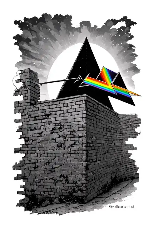 pink floyd prism another brick in the wall cover tattoo design idea