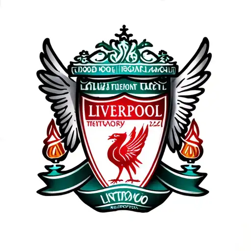 Liverpool crest and bird with open wings tattoo design idea
