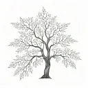 Rowan tree silhouette tattoo design idea