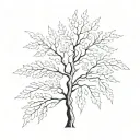 Rowan tree silhouette tattoo design idea