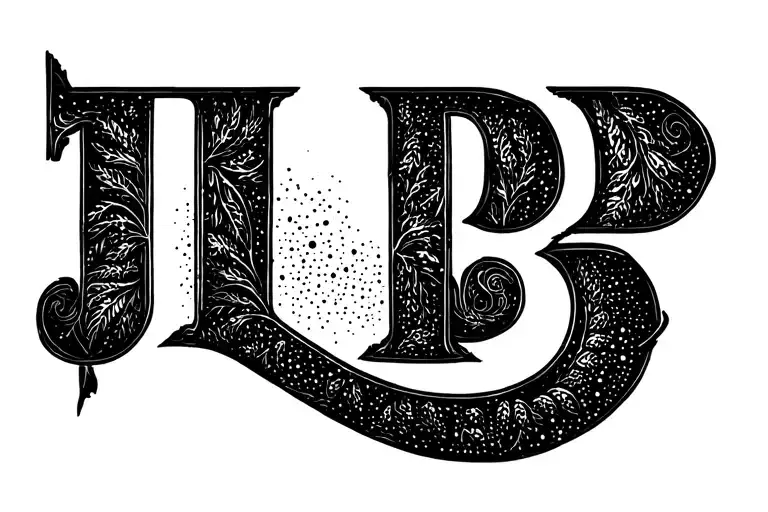 letters J L B P P tattoo design idea