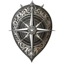 True North compass tattoo design idea