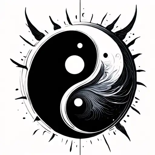 ying yang. music. minimal. soul. tattoo design idea