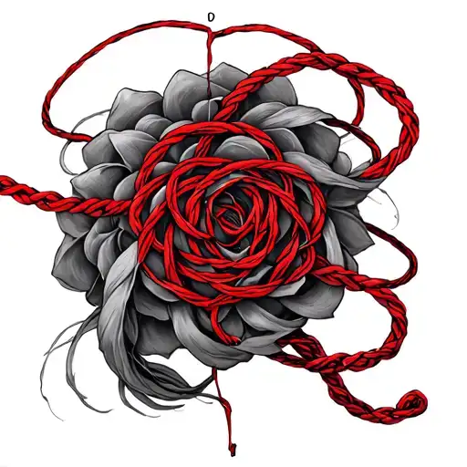 Red String Of Fate tattoo design idea