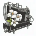 sewing machine hawaii plumeria tattoo design idea