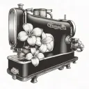 sewing machine hawaii plumeria tattoo design idea