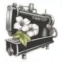 sewing machine hawaii plumeria tattoo design idea