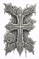 ruined cross tattoo tattoo design idea
