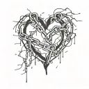 Damaged chained broken   Heart tattoo design idea