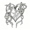 Damaged chained broken   Heart tattoo design idea