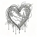 Damaged chained broken   Heart tattoo design idea