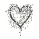 Damaged chained broken   Heart tattoo design idea