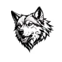 wolf head tattoo design idea