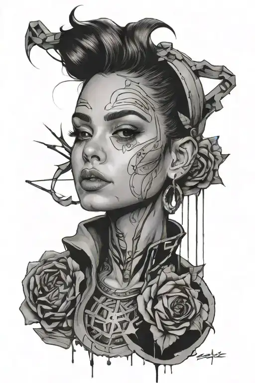 Maggie Lindemann cyber sigilism tattoo design idea