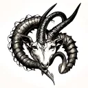 capricorn sign intertwined with aries sign incorporated tattoo design idea