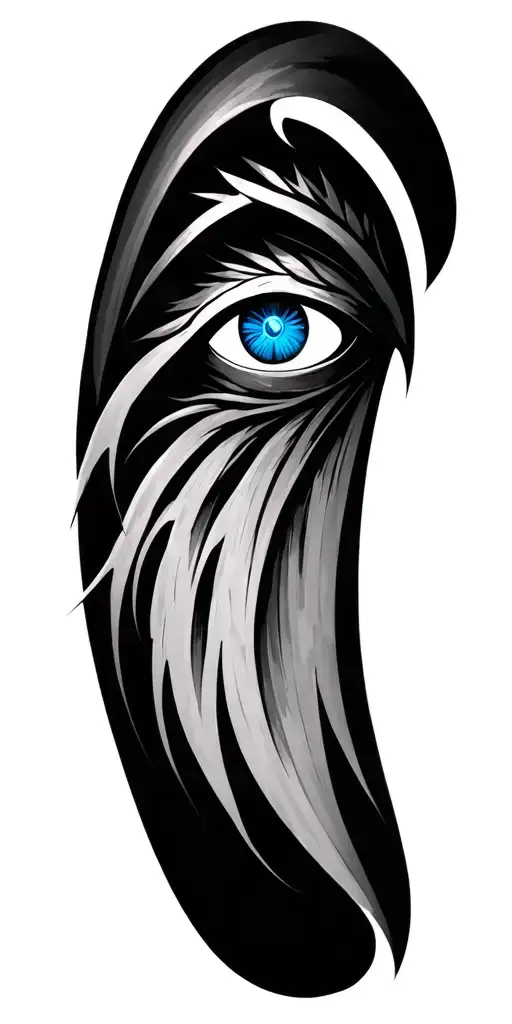 odin only one blue eye symbol tattoo design idea