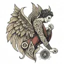 sacred geometry greek god wings tattoo design idea