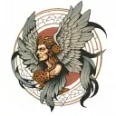 sacred geometry greek god wings tattoo design idea
