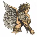 sacred geometry greek god wings tattoo design idea