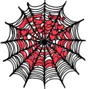 Filler Spider Webs with many small broken! hearts tangled up in them tattoo design idea