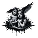blood of my blood brothers bigger and younger tattoo design idea