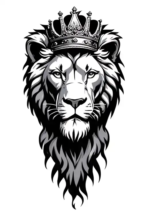 lion crown gangster holding tattoo design idea