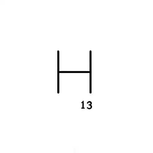 fine line scrabble tile letter h with score of 13 tattoo design idea