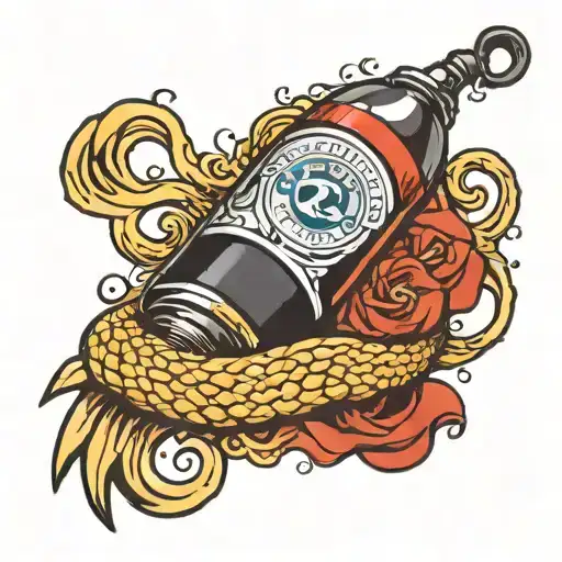 fishing hook with a can of copenhagen  tattoo design idea