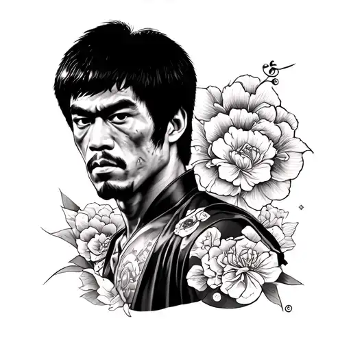 bruce lee Roth face tattoo design idea