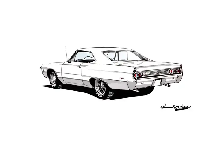 1967 Chevy Impala 4 door Sedan tattoo design idea
