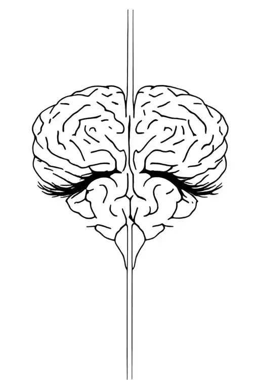 brain creates the reality eyes tattoo design idea