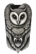 barn owl, wings spread, tattoo design idea