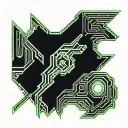 cyber tribal tattoo design idea