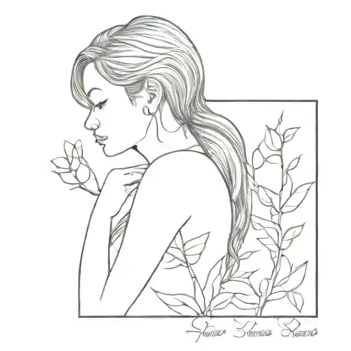 Young, girl, life, past, present, future tattoo design idea