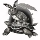 Rabbit And Turtle tattoo design idea