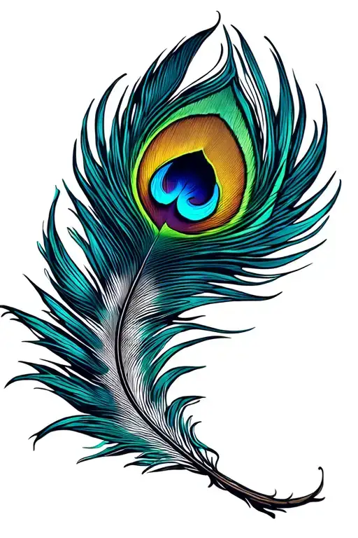 Shiva trishul and Krishna peacock feather feather feather tattoo design idea