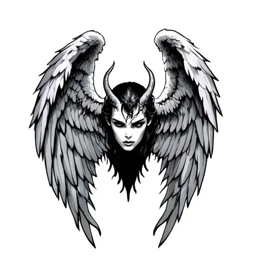 Angel and demon wings and the other tattoo design idea