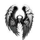 Angel and demon wings and the other tattoo design idea