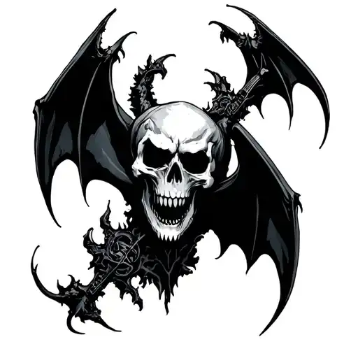 avenged sevenfold Deathbat black tattoo design idea