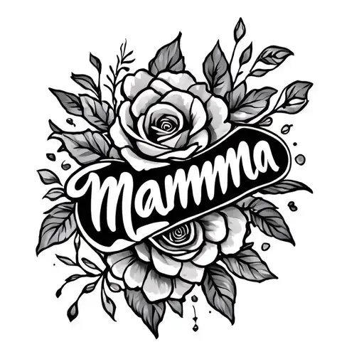 "mamma" tatto with Mamma text on arm sleeve tattoo tattoo design idea